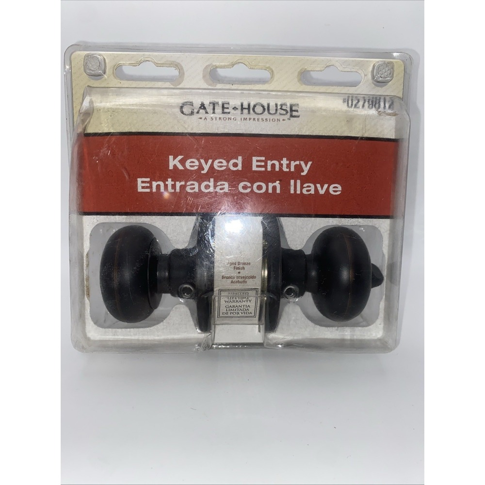 NEW Gate House Keyed Entry Door Knob Kit Aged Bronze Finish #0279812